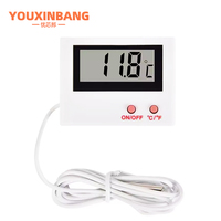 Termometer dalam ruangan Digital LCD Mini, dengan Probe tahan air Sensor suhu nyaman untuk tangki ikan kulkas akuarium luar ruangan