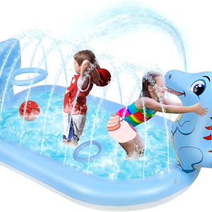สระน้ำเป่าลมไดโนเสาร์สีฟ้า MAKE WAVES ของเล่นน้ำกลางแจ้งสำหรับเด็ก - Product Image 1