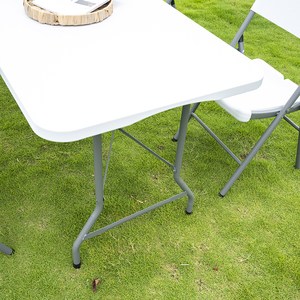 6ft 180cm Half Plastic HDPE Solid Steel Frame HDPE <strong>Table</strong> Top Party Dining Rental Plastic Folding Outdoor Party <strong>Table</strong> <strong>Pliante</strong> - Product Image 6