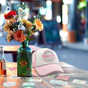 10 Parches Termoadhesivos Vintage para Gorras, Rosa y Verde, de Poliéster Bordado, para Planchar, Varios Tamaños, Forma Redonda - Product Image 6