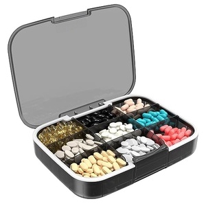 Vente en gros d'usine, boîte à pilules portable rectangulaire personnalisée avec logo, imprimée en soie, organiseur de pilules pour 7 jours de la semaine, mini boîte à pilules, étui à pilules - Product Image 1