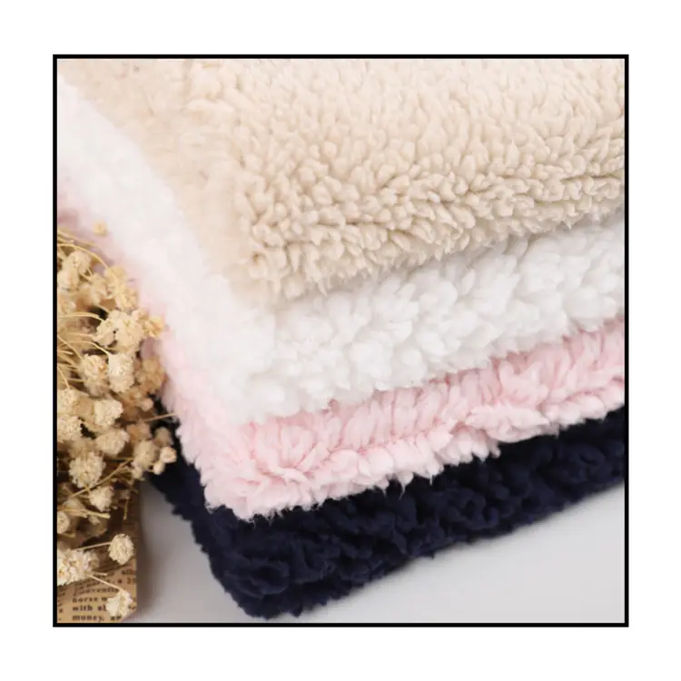 Shaoxing factory fashion tela sherpa fleece fabric for blanket