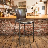 Tabouret de bar en cuir de luxe léger, chaise haute pour îlot de cuisine et utilisation en restaurant