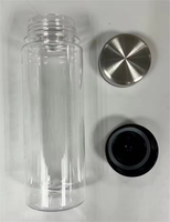 Bouteille shaker en verre athlétique de 20 oz, hermétique, de qualité supérieure, à large ouverture, pour la salle de sport, avec couvercle en acier inoxydable anti-fuite, sans BPA, pour les compléments alimentaires