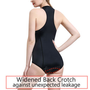 <span class=keywords><strong>Maillot</strong></span> <span class=keywords><strong>de</strong></span> <span class=keywords><strong>bain</strong></span> une pièce sans manches 4 couches anti-fuites pour l'<span class=keywords><strong>incontinence</strong></span>, avec fermeture éclair, idéal pour le surf et les règles - Product Image 2