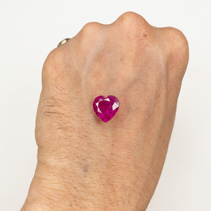 Rubis naturel en forme de cœur 5,52 carats, pierre précieuse rouge facettée, rubis en vrac pour bijoux personnalisés, bague, pendentif, collier - Product Image 1
