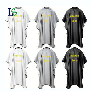 Tablier <span class=keywords><strong>de</strong></span> barbier imperméable en polyester pour adulte avec logo personnalisé, pour la coupe <span class=keywords><strong>de</strong></span> cheveux, beige, crème, gris, rouge, cape <span class=keywords><strong>de</strong></span> <span class=keywords><strong>salon</strong></span> - Product Image 1
