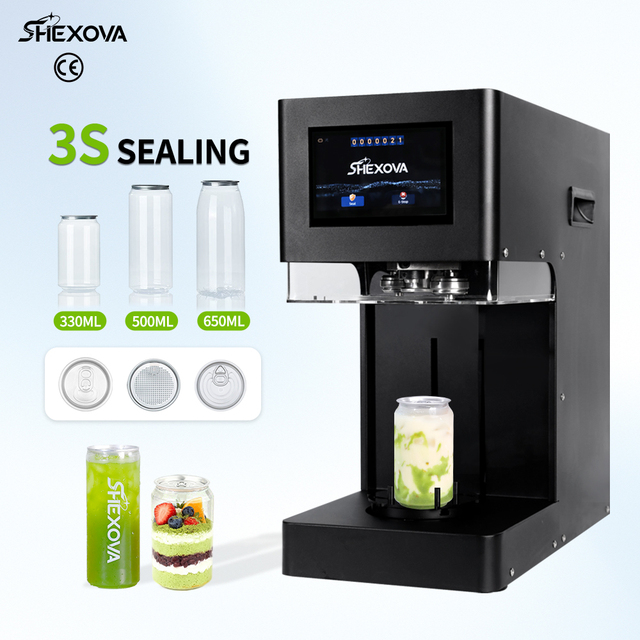 Factory Portable Can Sealer Automatic Non-Rotating Pet Can Aluminum Can Sealing Machine for Bubble Tea Beverage Shop