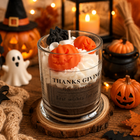 Lilin Aroma Kedelai Bentuk Labu Unik Buatan Tangan Lilin Musim Gugur untuk Dekorasi Rumah Hadiah Pesta