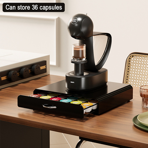 Organisateur de capsules de café sur mesure avec tiroir pour modèles de machines à café spécifiques, support de comptoir et plateau de station de base - Product Image 2