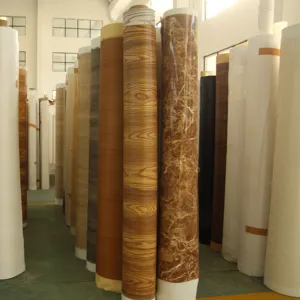 Mat en bois massif décor de grain de film pour la stratification plate feuille DE PVC pour meubles de porte intérieure