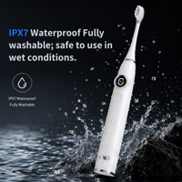 Brosse à dents électrique certifiée FDA BSCI avec écran LED, étanche IPX7, charge sans fil, portable