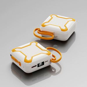 High Capacity 10000Mah Retractable <b>Cable</b> Power Bank With Fast Charging PD22.5W 2 Built-In <b>Type</b>-<b>C</b> <b>Cables</b> USB PVC for Ipad <b>Charger</b> - Product Image 1