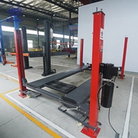 Elevador Hidráulico de Estacionamiento de Autos de Doble Capa y Cuatro Postes BJS BJS2202, Capacidad de 4T, Altura de Elevación de 1600 mm, Motor de 2.2kW, Vida Útil de 10 Años