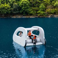 Bateau gonflable pliable de 4,5 m avec moteur électrique |   Maison flottante haut de gamme pour plateforme de yacht