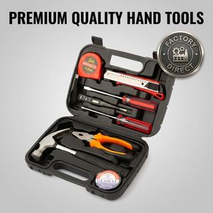 Ensemble d'outils à main multi-scénarios pour la maison, 11 pièces, outils de quincaillerie durables avec boîte de rangement légère pour un usage quotidien familial - Product Image 4