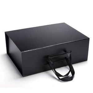 Flip Top Black Cardboard Magnetic Closure Custom Packaging Square Gift Box