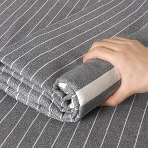 <b>Striped</b> Cotton Linen <b>Bed</b> <b>Sheet</b> Set 3 Pcs Cooling Home Use - Product Image 1