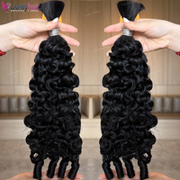 Vente en gros de cheveux humains en vrac pour le tressage 100g cheveux birmans bouclés Tresses Boho cheveux tressés cambodgiens bruts de couleur personnalisée pour l'été