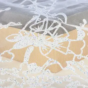 2020 yüksek kaliteli afrika payetler dantel kumaş altın Net nakış tül dantel kumaş düğün parti elbise için