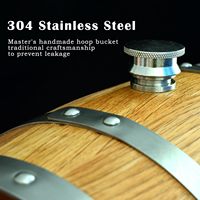 Fût de whisky en chêne torréfié de 1,5 litre avec visière de niveau visible, bouchon et robinet pour l'âge du brandy, du bourbon, des cocktails, du rhum, de la tequila, du miad, du vin et du gin