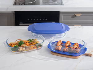 IKOO Extra Large <span class=keywords><strong>Plat</strong></span> <span class=keywords><strong>en</strong></span> <span class=keywords><strong>verre</strong></span> de cuisson profond <span class=keywords><strong>avec</strong></span> <span class=keywords><strong>couvercle</strong></span> Set de cuisson <span class=keywords><strong>en</strong></span> <span class=keywords><strong>verre</strong></span> Plusieurs tailles - Product Image 6