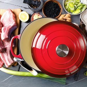 Olla de <span class=keywords><strong>Hierro</strong></span> <span class=keywords><strong>Fundido</strong></span> con Revestimiento de Esmalte de Color Degradado Premium para Cocina Casera y Cenas Festivas - Product Image 3