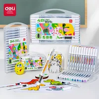 Deli HM119 ensemble de stylos marqueurs acryliques à pointe souple à base liquide en plastique pour l'art des étudiants dessin à la main peinture pour enfants coloriage