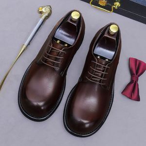 Fournisseurs de chaussures de luxe haut de gamme à vendre, chaussures Oxford pour homme en cuir de vache véritable de haute qualité, chaussures décontractées pour mariage et affaires - Product Image 4