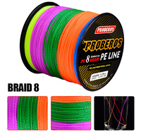 Ligne de pêche PE tressée, de haute qualité, 8 brins, 8 couleurs, Options, vente en gros, usine, m, 8x1000m
