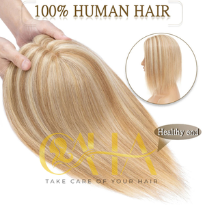 Base de piel de seda Cabello humano Topper 100% Pieza de cabello humano virgen con clips en parte libre de cuero cabelludo natural - Product Image 5