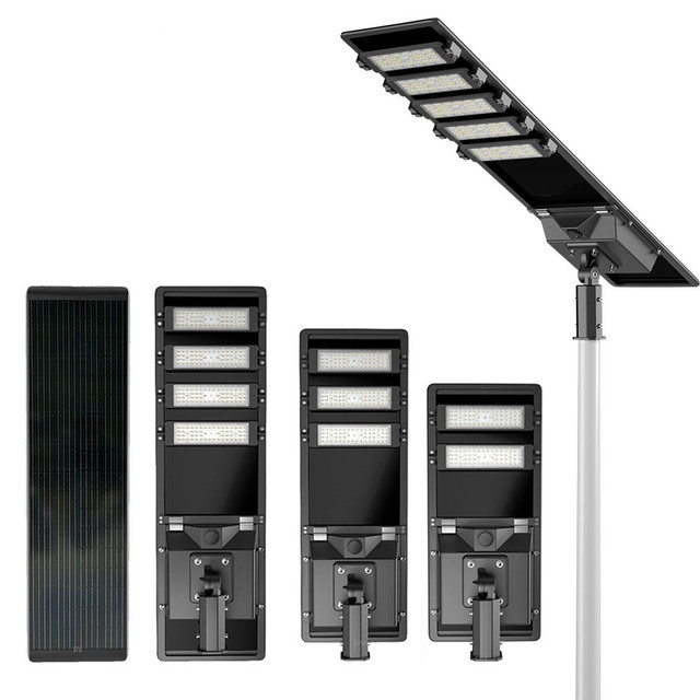 Customization Supported High Power 100W-250W IP65 Rated 2-Year Warranty Aluminum LED Solar Road Street Light Adjustable Lens