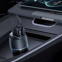 Pengisi Daya Mobil USB+2 Type-c 66W Pengisian Cepat Adaptor Mobil USB Type C PD 66W 3 Port USB-C Pengisian Cepat Ponsel di Mobil