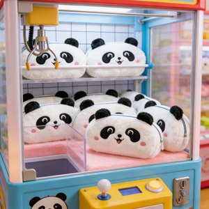 Étui à crayons en peluche <span class=keywords><strong>mini</strong></span> panda de 8 pouces, porte-clés, jouet en peluche animal mignon, prix de machine à griffes pour cadeaux de fête pour enfants - Product Image 1