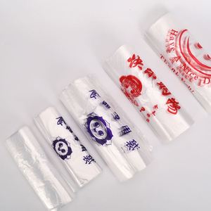 Wholesale Storage Food Packaging Transparent Plastic Bags Hand Length Handle Bag With Logo
