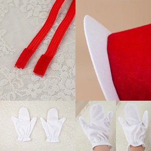 Halloween Dr. Seuss Birthday Party <strong>Hat</strong> Cosplay Makeup Stage Props <strong>Red</strong> White Striped <strong>Top</strong> <strong>Hat</strong> With Tie and Gloves - Product Image 3