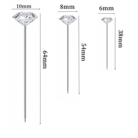 Lot de 50 épingles à fleurs en cristal transparent faites à la main pour la décoration de bouquets de mariage – Vente en gros pour festivals