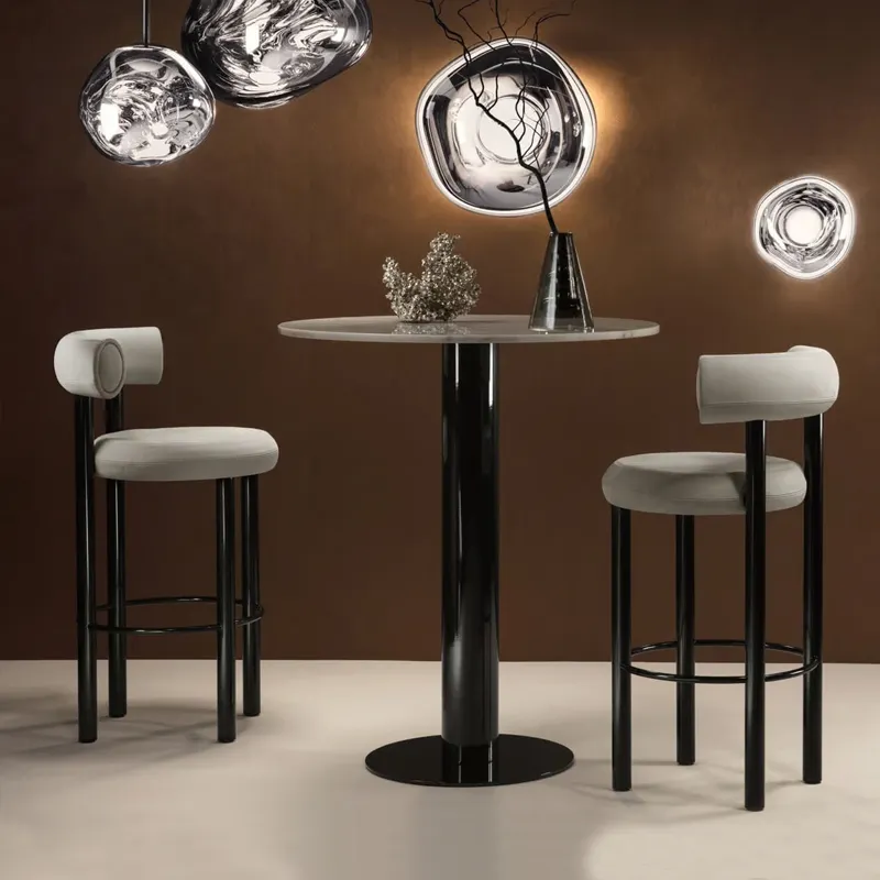 Modern Luxury Design Bar Chair Versatile Home Hotel and Villa Furniture Stainless steel velvet Restaurants High bar Stool