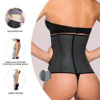 Faja Reductora de Látex con 3 Hileras de Ganchos, Cierre Invisible, Ajustable, con Varillas, Control de Abdomen y Vientre Bajo para Mujer
