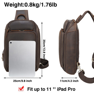 Maroquinerie Vintage Cheval Fou En Cuir Grande Capacité Une Bandoulière Prise Casque <span class=keywords><strong>Sac</strong></span> Bandoulière Pour <span class=keywords><strong>Ipad</strong></span> - Product Image 2