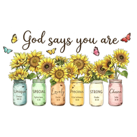 Autocollants DTF UV pour tasses « Dieu dit que tu es » – Autocollants de transfert inspirants avec versets bibliques, étanches en PET pour tasses et bouteilles