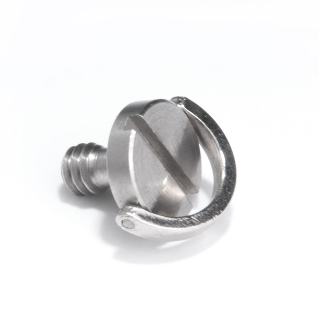 1/4 Stainless Steel Camera Tripod Screw Flat Ring Thumb Screw with Slotted Head for Quick Release Plate Mounting