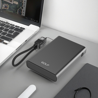 Chargeur mobile portable mince en polymère, OEM universel, charge rapide PD 20W, vente en gros, câble intégré, mini batterie externe 10000mAh
