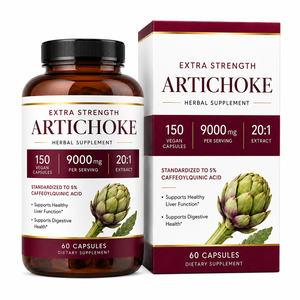Extracto <span class=keywords><strong>de</strong></span> Hoja <span class=keywords><strong>de</strong></span> <span class=keywords><strong>Alcachofa</strong></span> <span class=keywords><strong>de</strong></span> Calidad <span class=keywords><strong>de</strong></span> Exportación 20:1 con Curcumina para Mercados <span class=keywords><strong>de</strong></span> EE. UU. y la UE, Etiqueta Limpia, Cápsulas al por Mayor para Bienestar, <span class=keywords><strong>Precio</strong></span> - Product Image 1