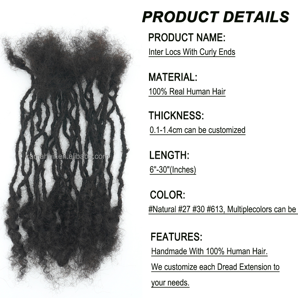 KAMA Customized Handmade Interlocked 0.1cm 0.2cm 0.4 cm Afro Kinky Curly Ends Microlocs for Locs and Twists Hair Styles Detail Section 2