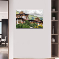Impression de paysage exotique de bâtiments Dzong anciens du Bhoutan pour décoration murale intérieure
