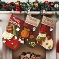 Pendentifs de Noël extra larges en forme de chaussettes, sacs cadeaux et sacs à bonbons pour la décoration de fêtes de Noël, de sapins et de cheminées, et comme accessoires de décoration artistique