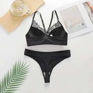 เซ็ตกางเกงในแบบโปร่งใสของผู้หญิงชุดชั้นในแฟนซีสั้นสุดหรูปิดด้านหน้า - Product Image 5