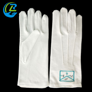 Bas quantité minimale de commande broderie personnalisée logo maçon gratuit <span class=keywords><strong>franc</strong></span>-maçon insignes maçonnique blanc 100 pour cent coton gants pour la France - Product Image 4