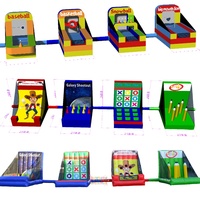 Jeu de sport interactif gonflable 4 en 1, jeu de carnaval familial pour tirer sur les balles